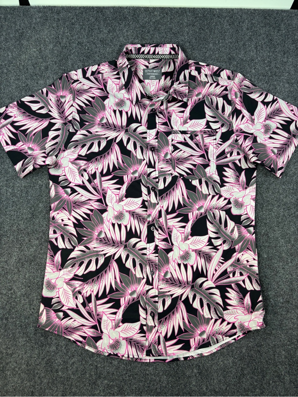 DepartWest performance tropical button down size fitted L